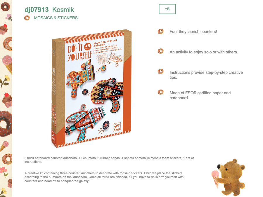 Djeco 3 Mosaic token launchers - Kosmik - DJ07913