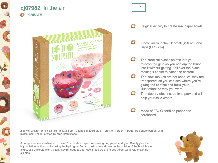 Djeco Paper Bowls to create - In the air - DJ07982