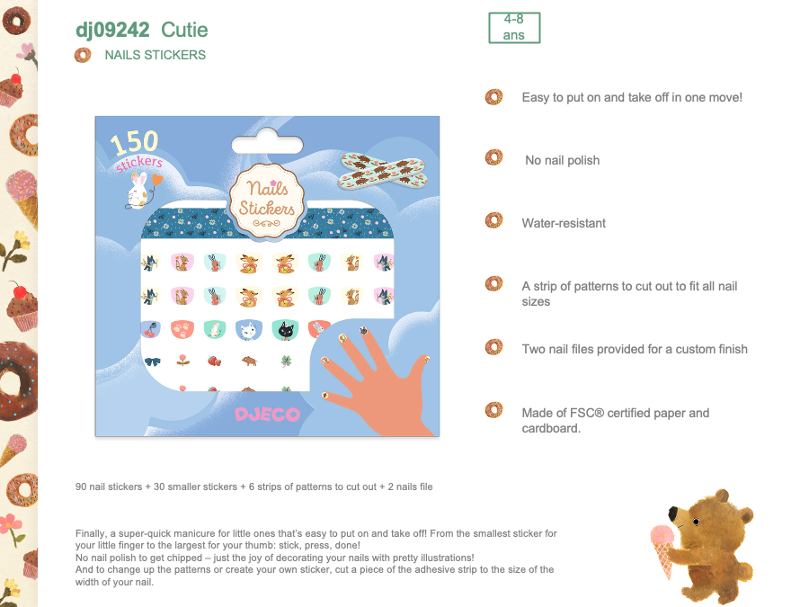 Djeco Cutie nail stickers - DJ09242