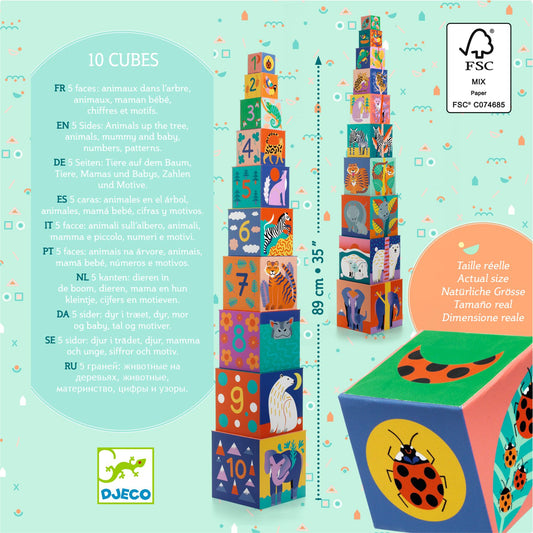 Djeco 10 Wild animals blocks - image 2