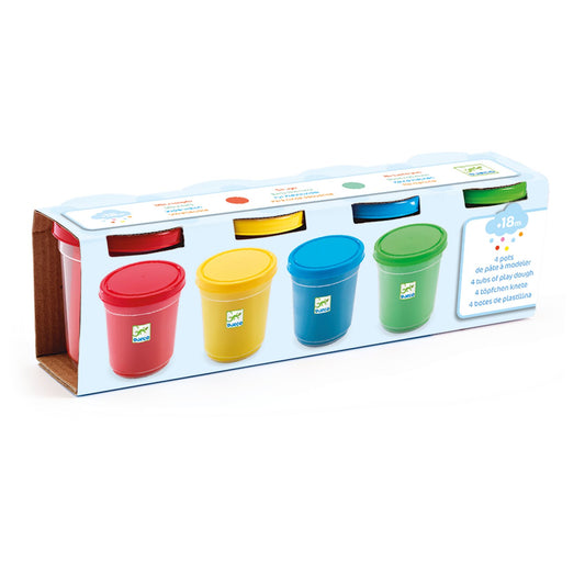 Djeco 4 tubs of play dough - basic colors - image 1