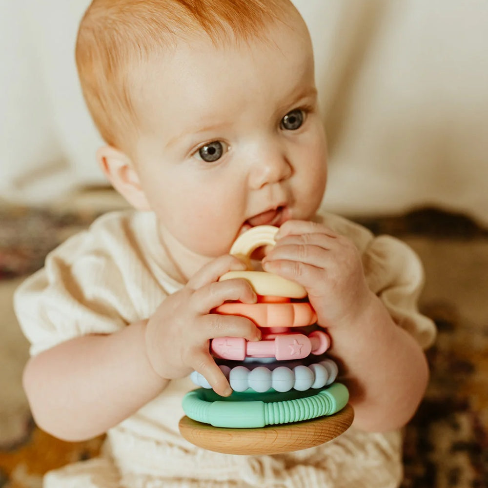 Jellystone Designs - Rainbow Wobble Stacker Silicone Toy - Pastel