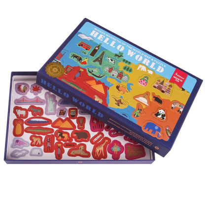 Mideer - Magnetic World Map Board - 148-Piece Geography Learning for Kids