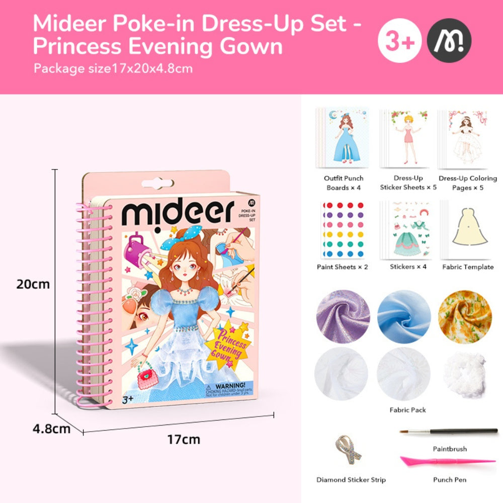 Mideer - Dress Making Arts & Crafts Book Set: Princess Evening Gown