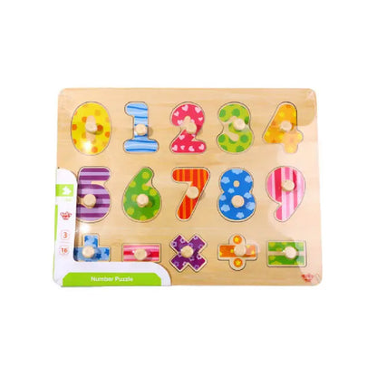 TookyToy - Wooden Peg Puzzle - Numbers