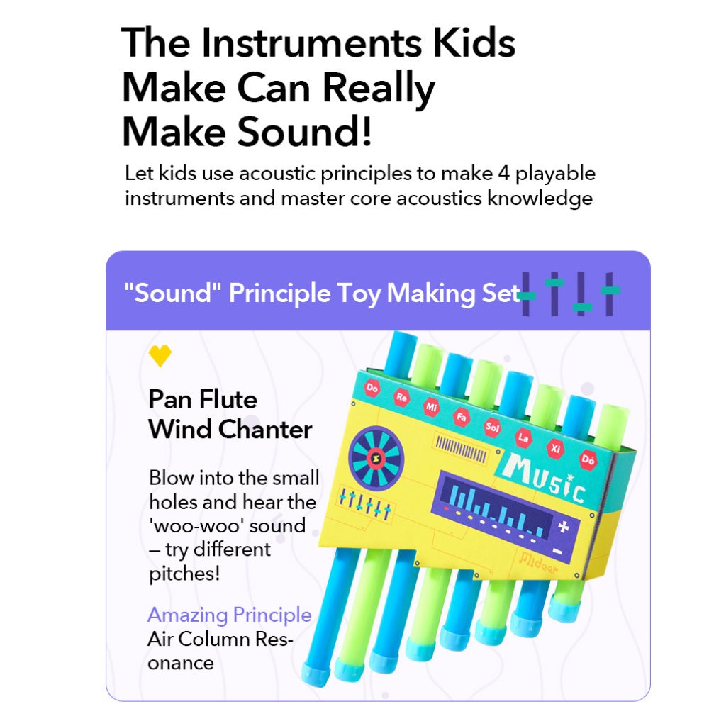 Mideer - DIY Kids Science Kit - Acoustics: Build Your Own Music Instruments