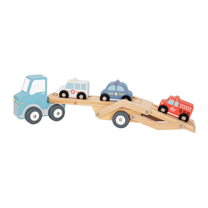 hi Pando - Wooden Car Transporter Truck - 4pcs
