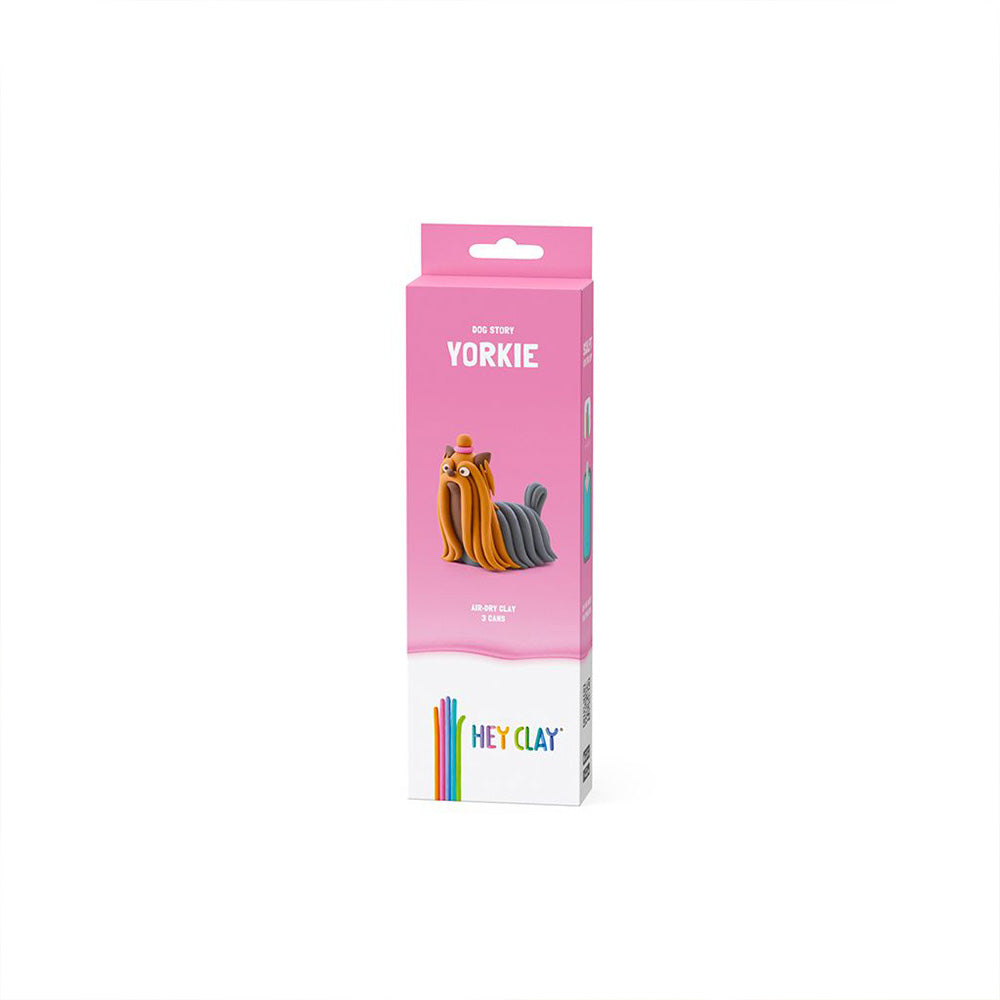 Hey Clay - Modelling Air-Dry Clay with Fun Interactive App - Yorkie, Series Dog Story, 3 cans
