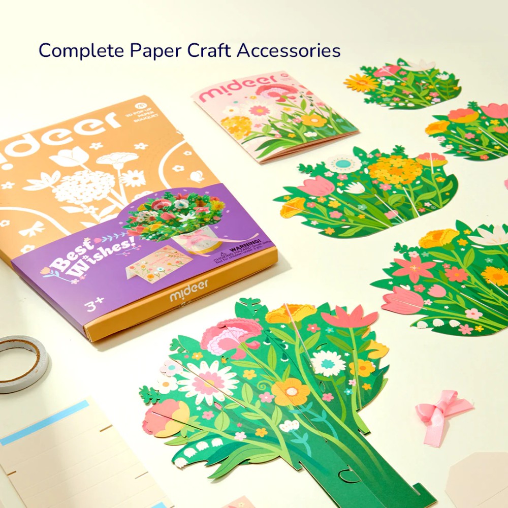 Mideer - Paper Flower Bouquet: 3D Pop-Up Origami Craft Kit