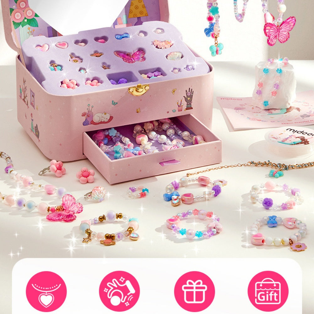 Mideer - Charm Bracelet Making Kit & Jewellery Box for Kids