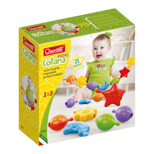 Quercetti - Collana Maxi Snap Beads Activity Set - Motherhood