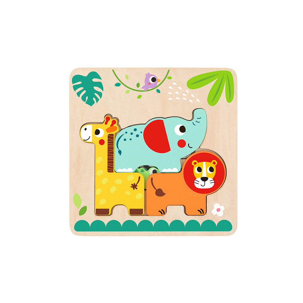 TookyToy - Multi-layered Wooden Puzzle - Animal Adventure