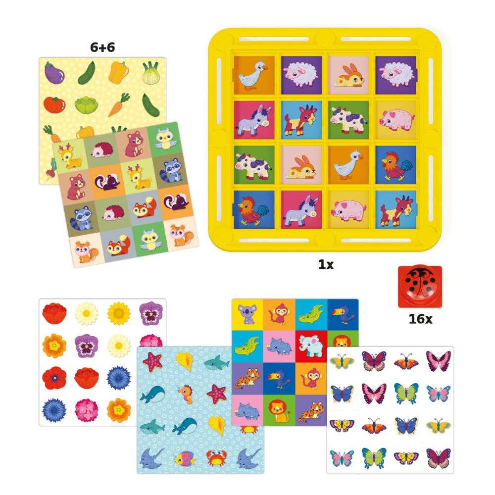 Quercetti - Fanta Memo Ladybug Memory Game - Nature-Themed Matching Cards for Kids