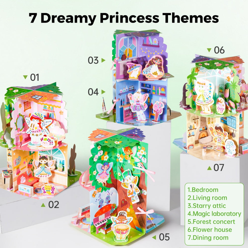 Jar Meló - Diamond Art Dollhouse - Fairy Castle Craft & Play Set