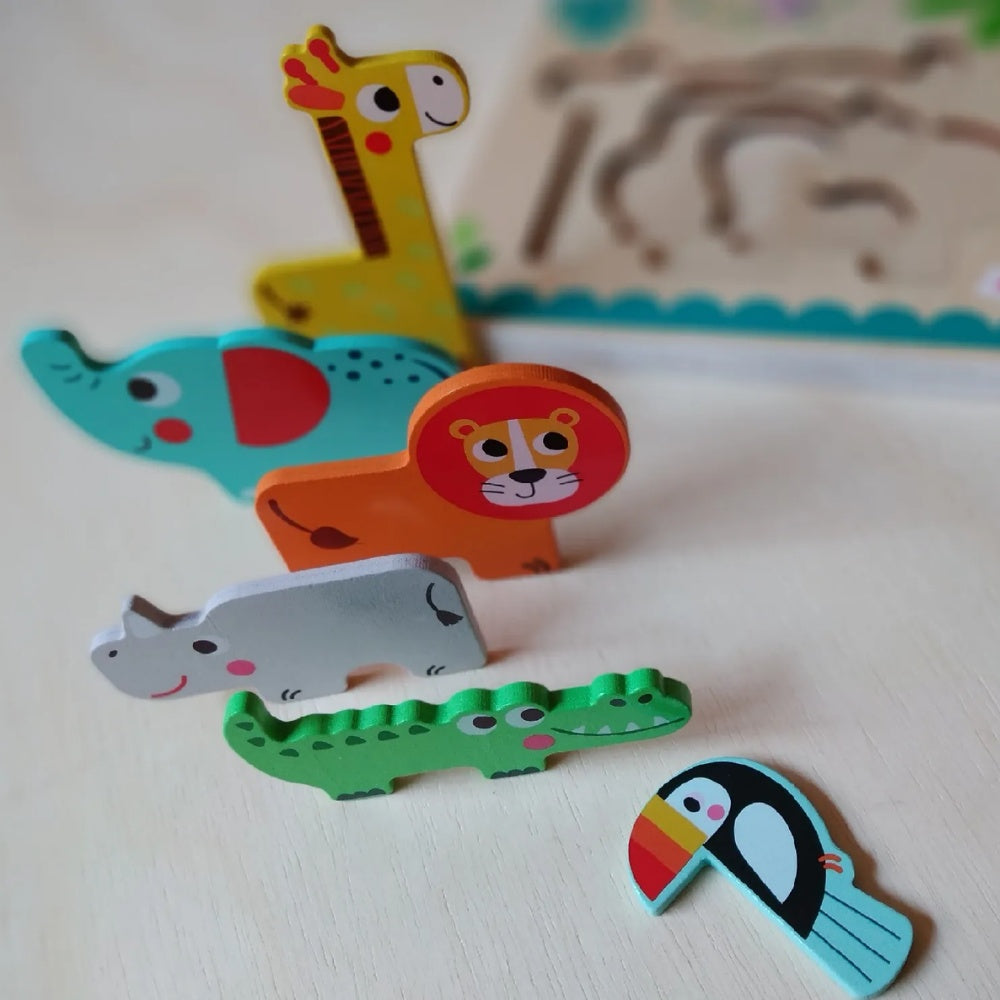 TookyToy - Multi-layered Wooden Puzzle - Animal Adventure
