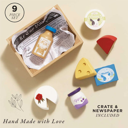 Le Toy Van - Wooden Cheese & Dairy Food Crate - 8pcs