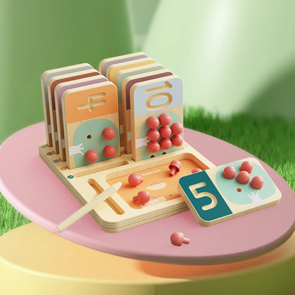 TopBright - Wooden Montessory Fruit Tree Counting & Writing Number Toy