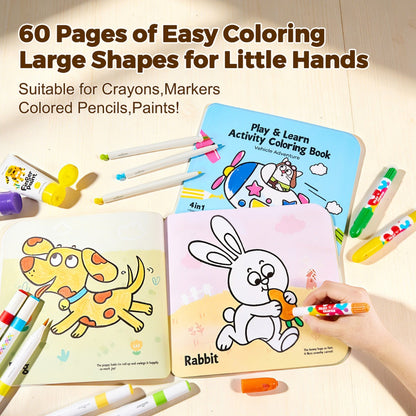 Jar Meló - Play & Learn Colouring Book Set: Vehicles & Animals - 2 Books 60 Pages