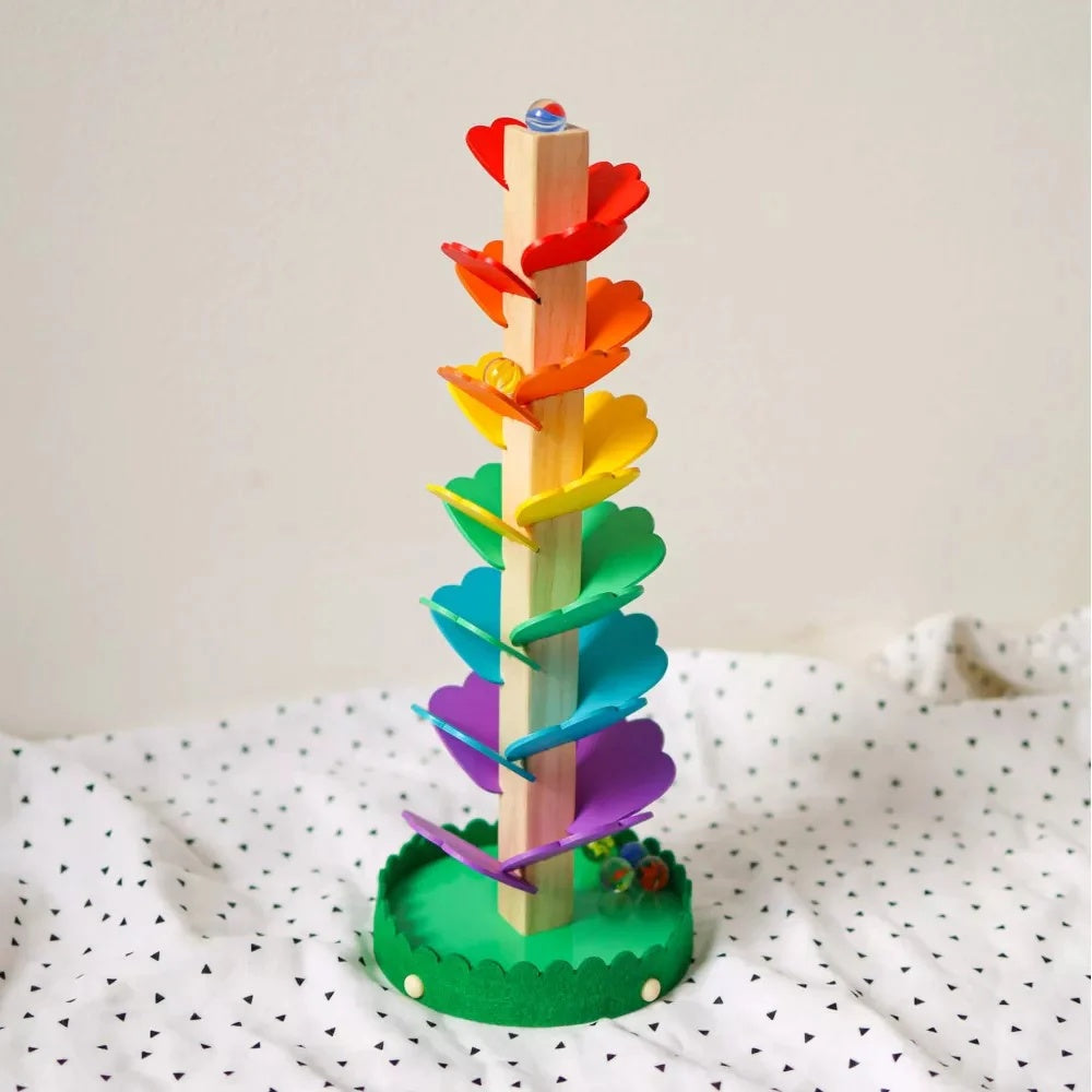 TookyToy - Wooden Spiral Tower with Marbles