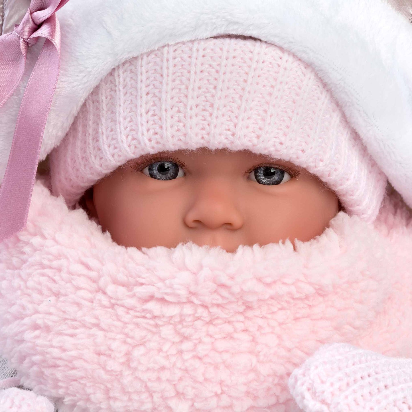 Llorens - Baby Girl Doll with Crying Mechanism, Carry Cot, Clothing & Accessories: Mimi - 42cm