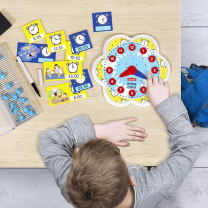 Quercetti - Play Montessori Wooden Clock - Time Learning Toy for Kids