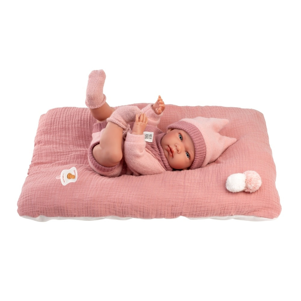 Llorens - Anatomically Correct Baby Girl Doll with Outfit & Pink Cushion: Nica - 40cm