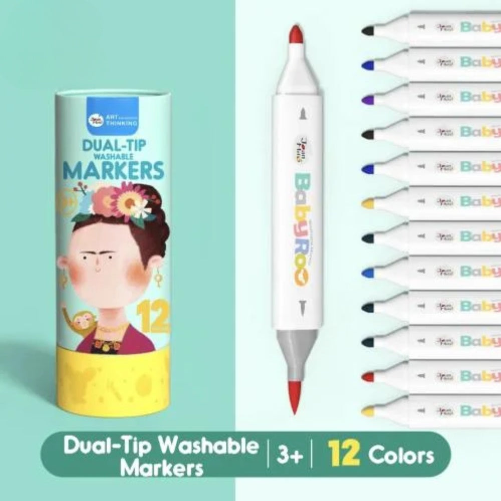 Jar Meló - Dual-Tip Washable Art Markers - 12 Colours