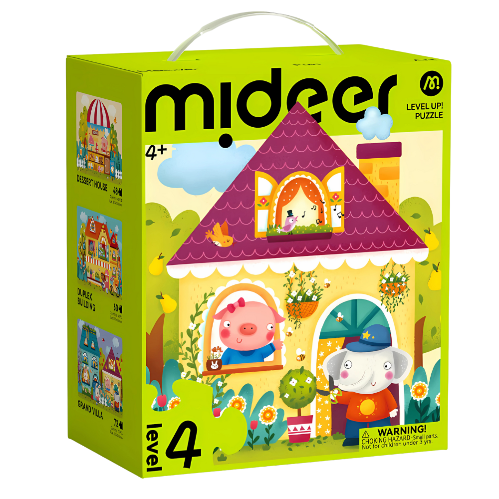 Mideer - Level Up Jigsaw Puzzle for Kids - 3-in-1 - Level 4 Fairy Tale Town