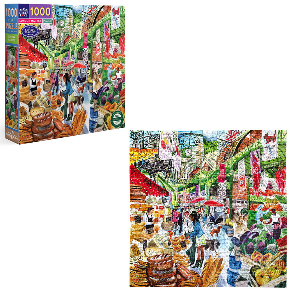 eeBoo - London Market 1000 Piece Square Puzzle