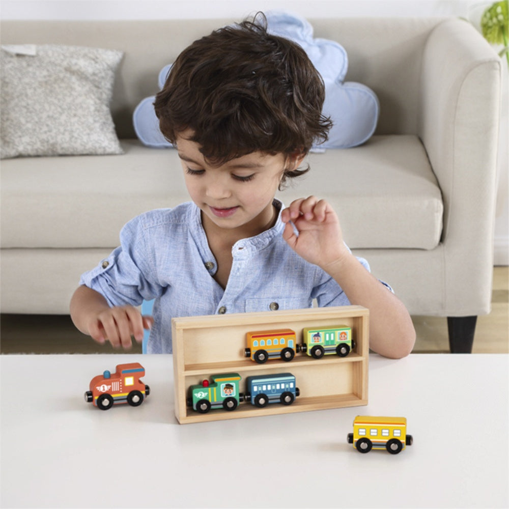 hi Pando - Magnetic Train Set With Storage Box - 7pcs