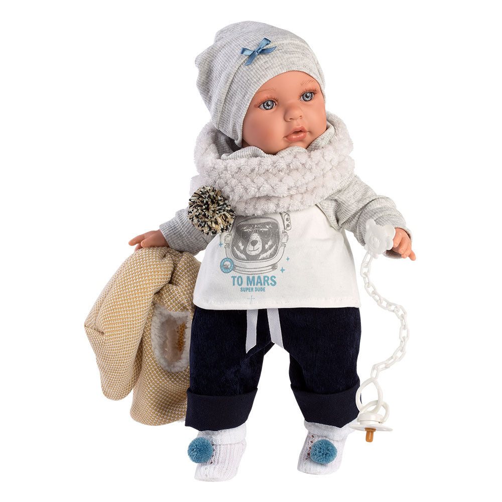Llorens - Baby Boy Doll with Crying Mechanism, Clothing & Accessories: Enzo - 42cm - Motherhood
