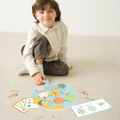 Classic World - Lotus Leaf Game - Wooden Colour & Shape Matching Toy - 31pcs