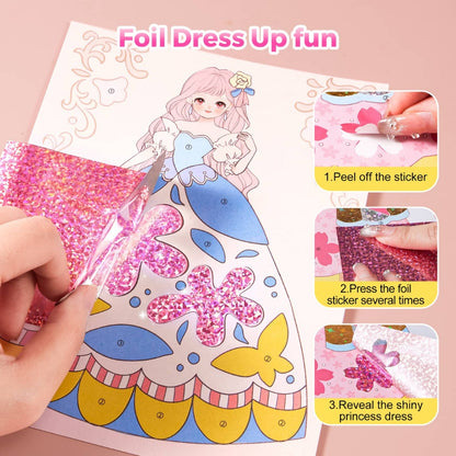 Jar Meló - 4-in-1 Makeup and Dress Up Arts & Crafts Book Set: Princess Glam