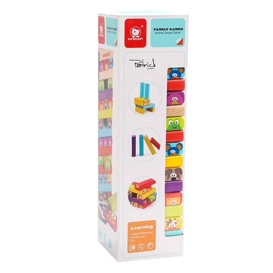 TopBright - Animal Jenga - Stacking Game with Activity Cards