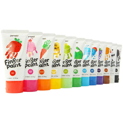 Jar Meló - Finger Paint - Non-Toxic & Safe for Kids - 12 Colours