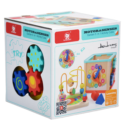 TopBright - 5-in-1 Garden Play Cube: Montessori Activity Toy