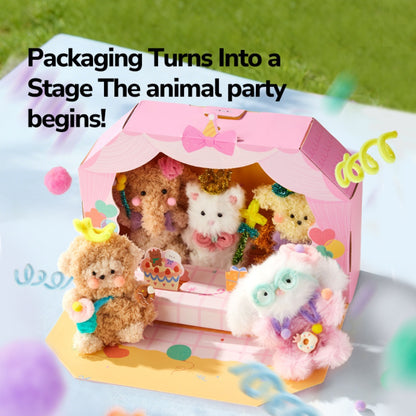 Mideer - Animal Party Chenille Stem Arts & Craft Kit: Plush Animals with Pop-Up Stage
