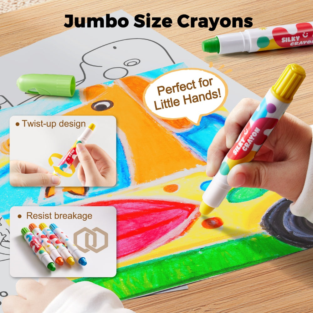 Jar Meló - Silky Crayon Washable Baby Roo - 6 Colours
