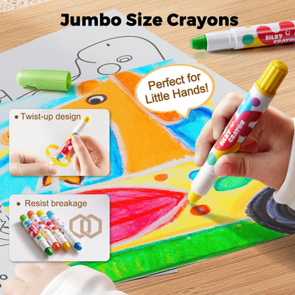 Jar Meló - Silky Crayon Washable Baby Roo - 6 Colours