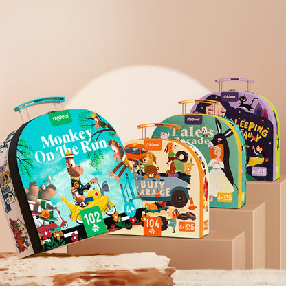 Mideer - Gift Box Jigsaw Puzzle for Kids - Busy Garage - 104 Pieces