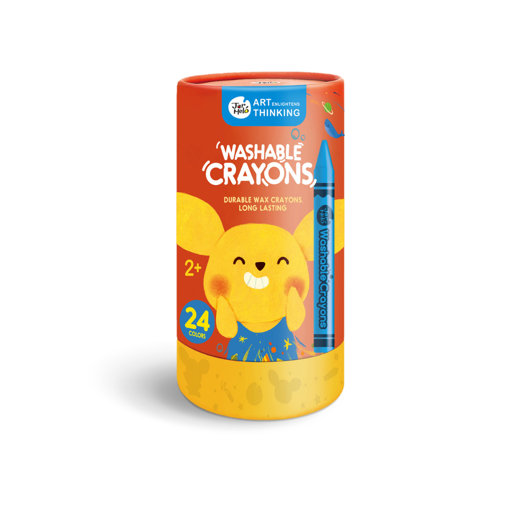 Jar Meló - Wax Crayons - Washable Non-Toxic - 24 Colours
