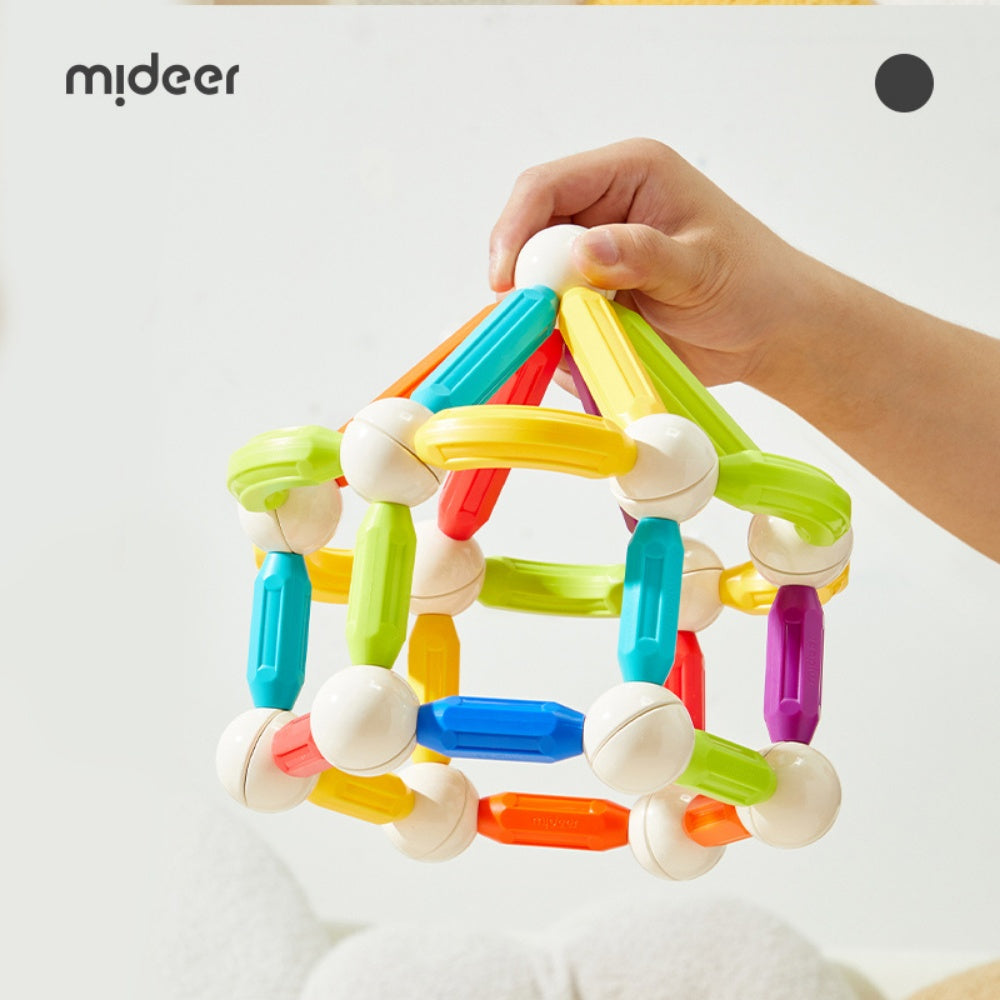 Mideer - Rainbow Magnetic Building Sticks STEM Construction Toy - 60 Pieces