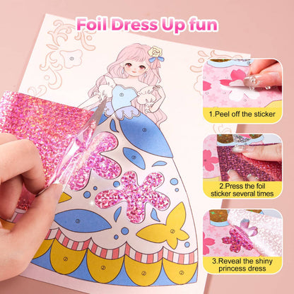 Jar Meló - 4-in-1 Makeup and Dress Up Arts & Crafts Book Set: Princess Glam
