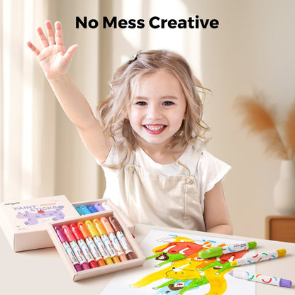 Jar Meló - Twistable Washable Silky Crayons - Wet & Dry Art Set - 16 Colours