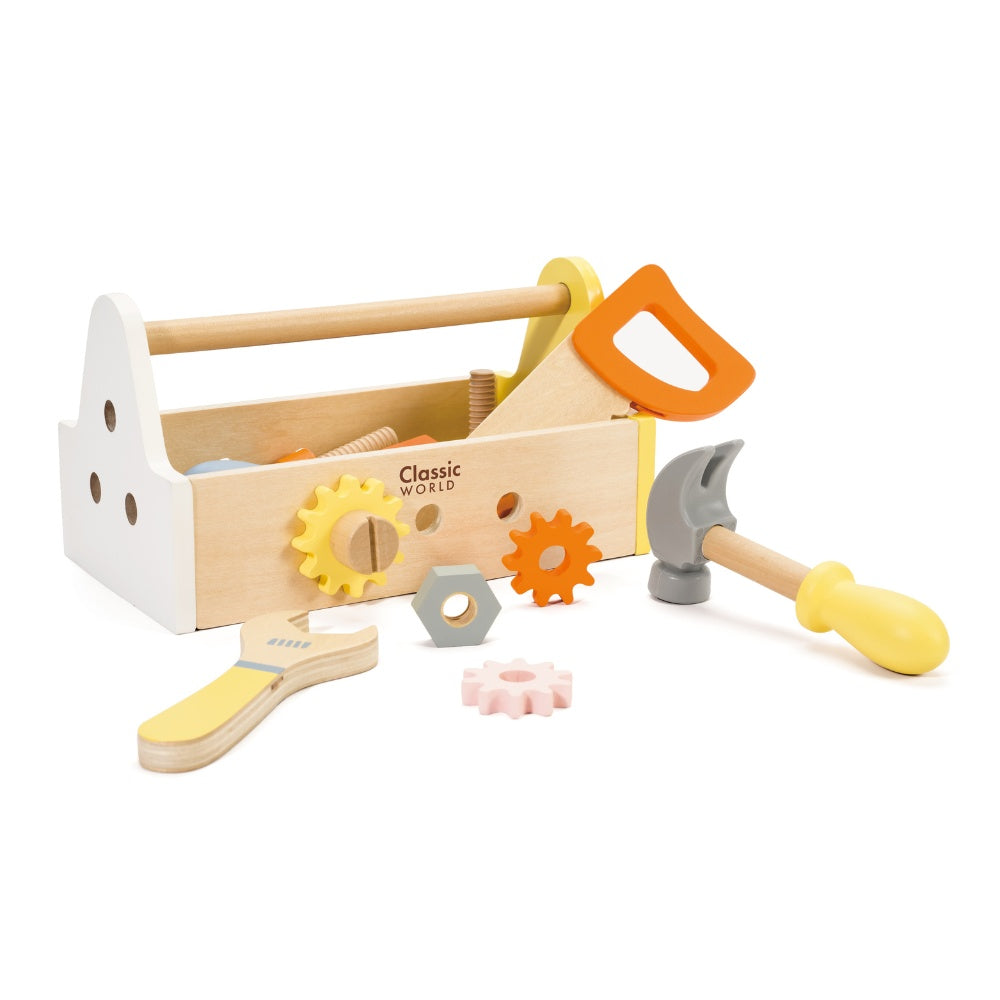 Classic World - Pretend & Play - Wooden Carpenter Tool Set - 18pcs