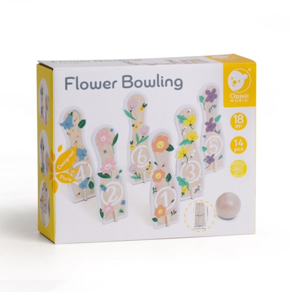 Classic World - Flower Bowling - Wooden Game - 14pcs