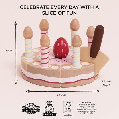 Le Toy Van - Sliceable Birthday Cake & Candles - 14pcs