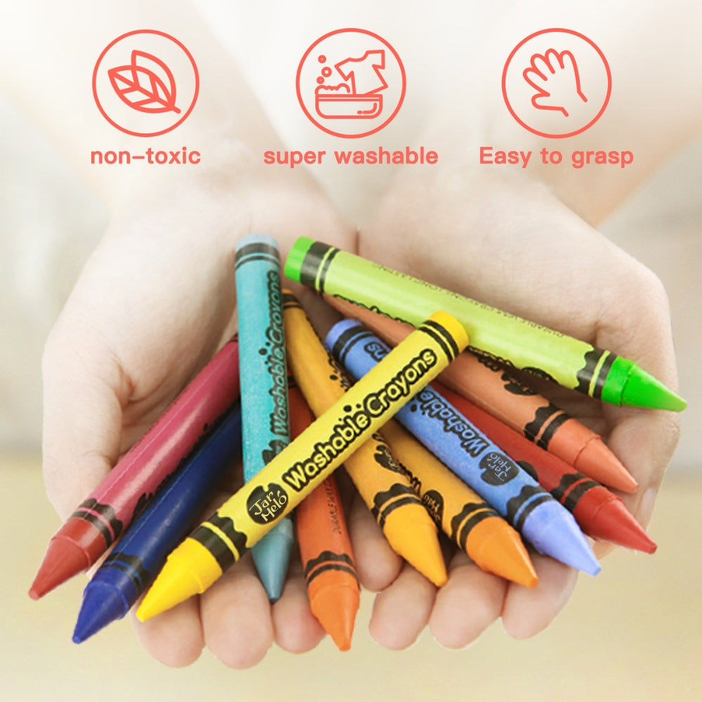 Jar Meló - Wax Crayons - Washable Non-Toxic - 36 Colours