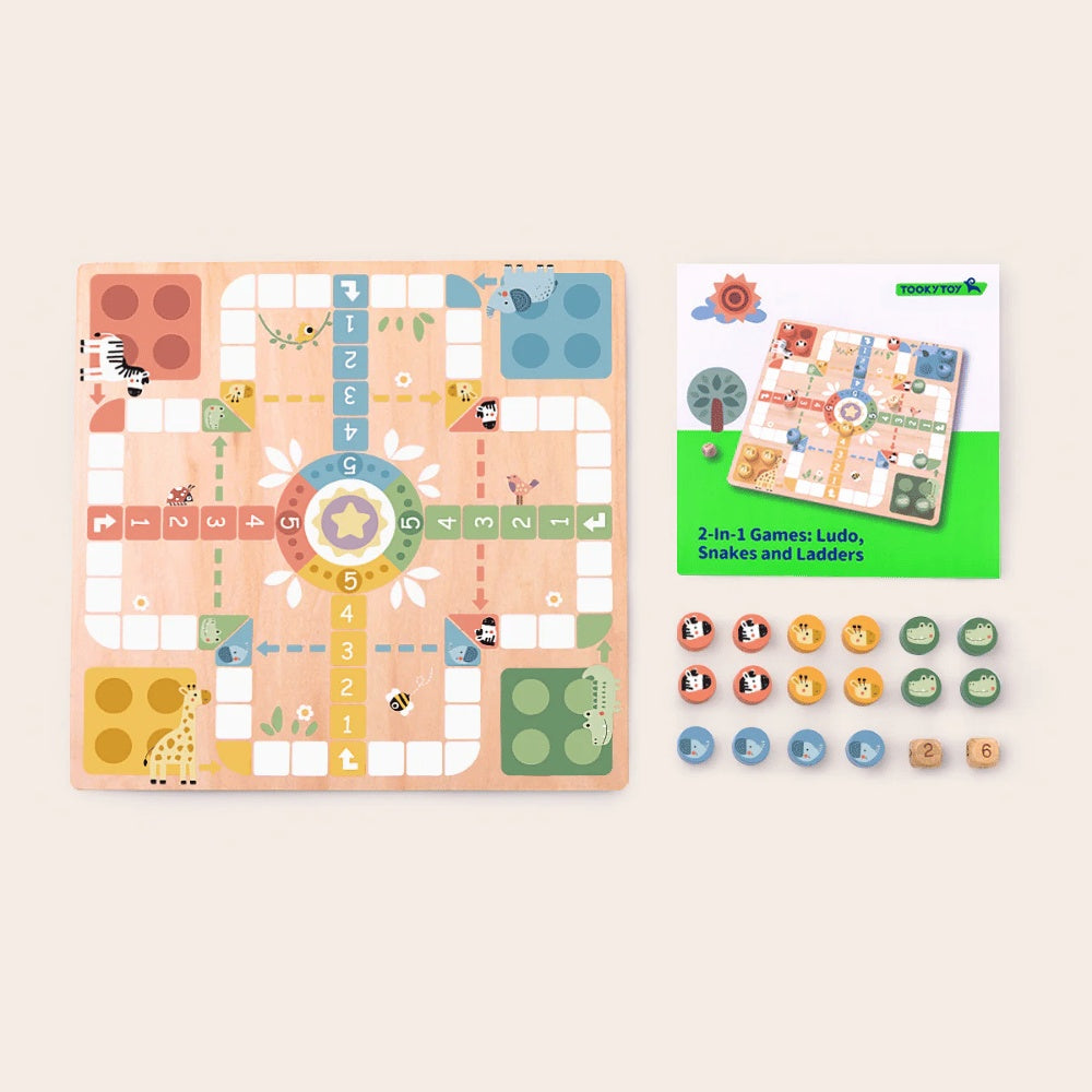 TookyToy - 2-in-1 Games - Ludo and Snakes & Ladders