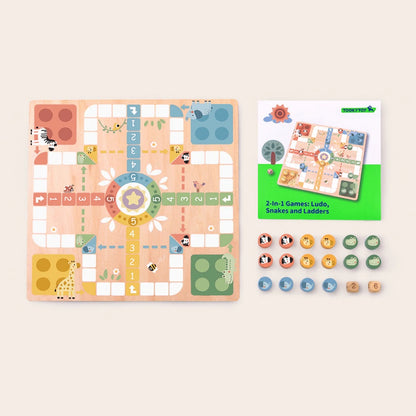 TookyToy - 2-in-1 Games - Ludo and Snakes & Ladders
